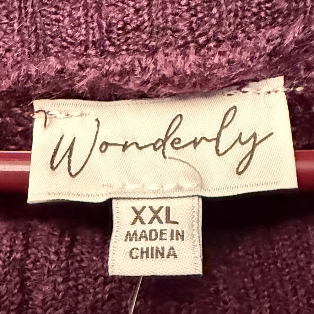 Wonderly Women's Deep Purple Cowl Neck Sweater size XXL. NWT - Picture 2 of 7